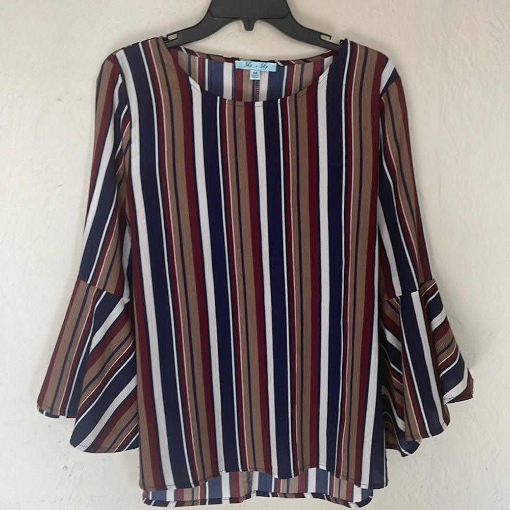 retro striped blouse